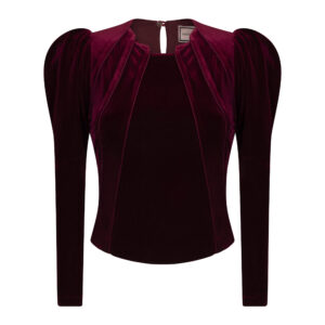 Burgundy tailored velvet shirt