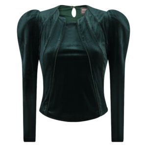 Green tailored velvet shirt